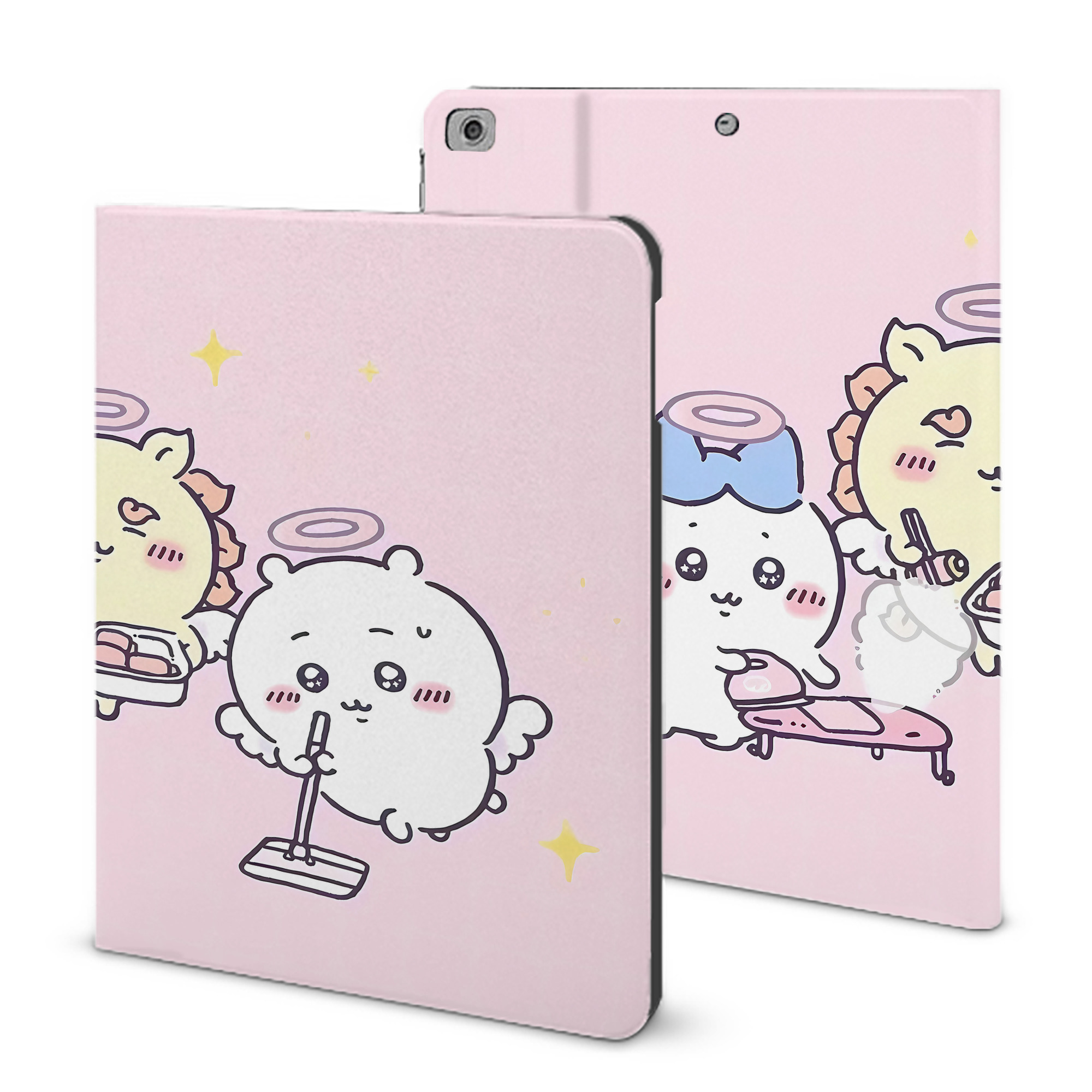 （画像用） ちいかわ Chii-kawa IPad ケース ブック型 PUレザー TPU 耐衝撃 軽量 薄型 ペン収納なし 全面保護 IPad 各モデル対応